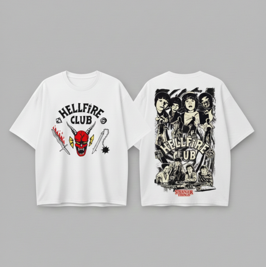 Stranger Things Unisex Oversized T-Shirt Drop Shoulder