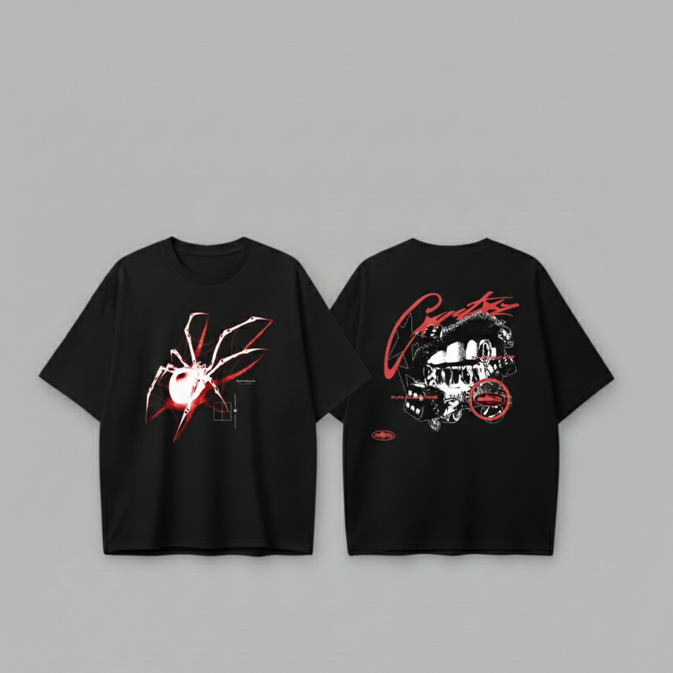 Gothic Spider Unisex Oversized T-Shirt Drop Shoulder
